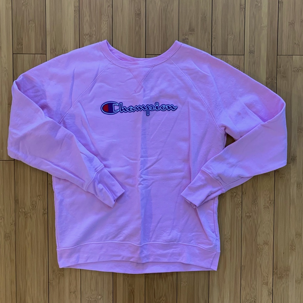 pink champion crewneck